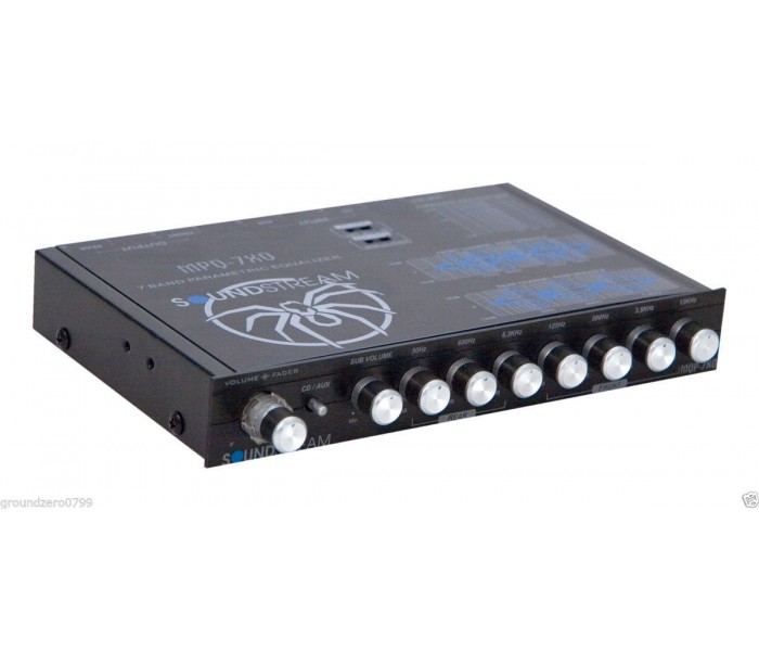 Soundstream MPQ-7XO 1/2 DIN Dual input Multi-Band Graphic EQ