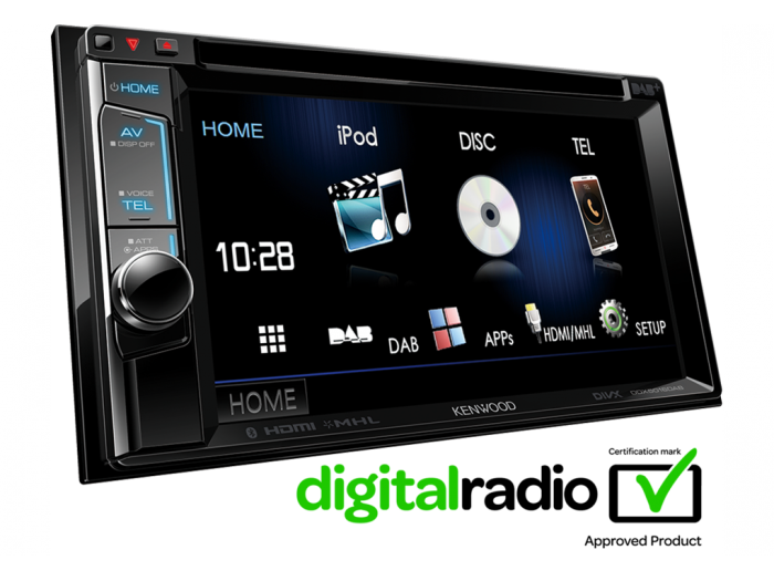 Kenwood DDX8016DABS 6.2" WVGA Touch Screen DAB+ BT CD MP3 USB DVD CarPlay With FREE DAB Aerial