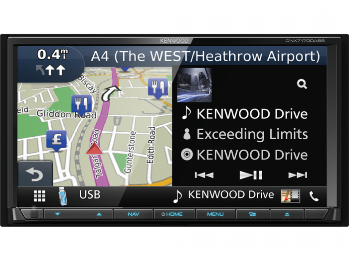 Kenwood DNX7170DABS built in navagation DAB Apple CarPlay android auto