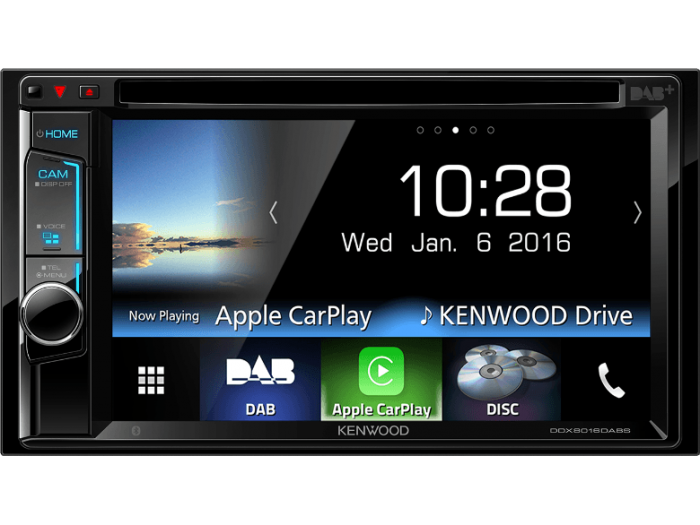 Kenwood DDX8016DABS 6.2" WVGA Touch Screen DAB+ BT CD MP3 USB DVD CarPlay With FREE DAB Aerial