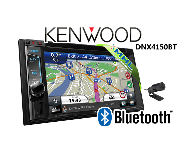 Kenwood DNX4150BT 6.2" WVGA DVD-Receiver with built-in Navigation System & Bluetooth