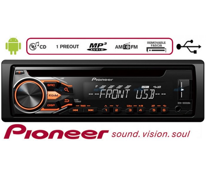 Pioneer DEH-1800UBA , 50w x 4 tuner rds CD, USB and Aux-In