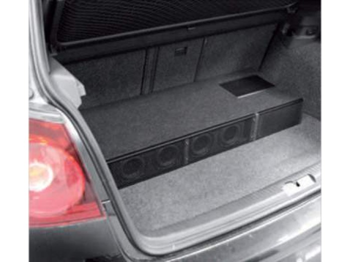 MB Quart QB410 A - Universal 4 x 10cm Active Subwoofer Bass Box Fits into trunk with 89cm width