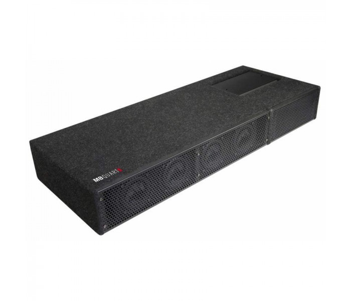 MB Quart QB410 A - Universal 4 x 10cm Active Subwoofer Bass Box Fits into trunk with 89cm width