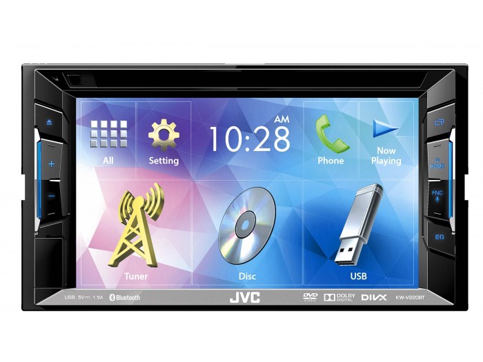 JVC KW-V220BT - 6.2" Double DIN CD/DVD/USB with Bluetooth